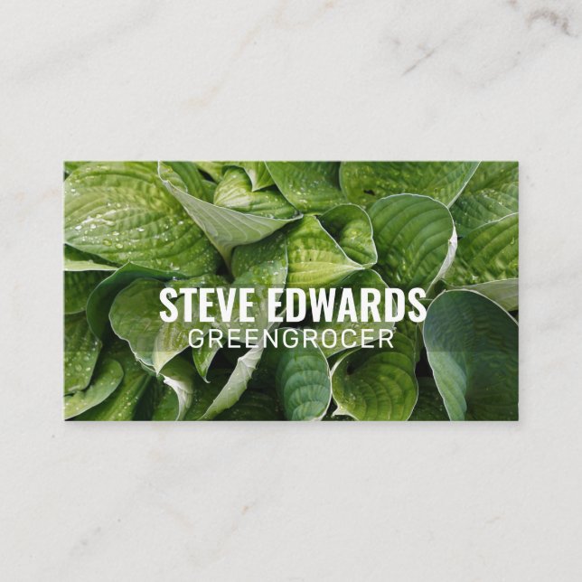 Personalized "Verdant Leaves" (American) Business Card (Front)