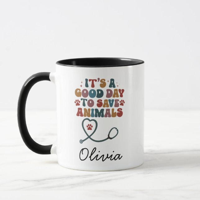 Personalized Veterinarian mug, Custom Animal Lover Mug (Left)
