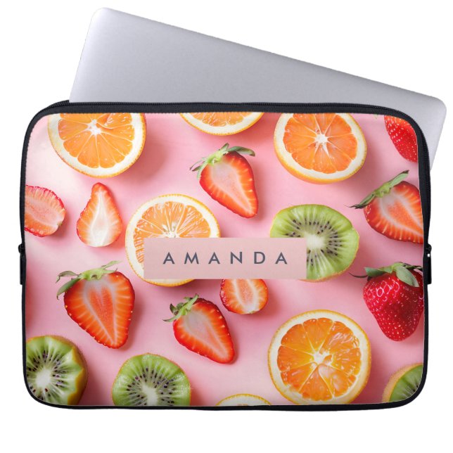 Personalized Vibrant Summer Fruit Medley  Laptop Sleeve (Front)