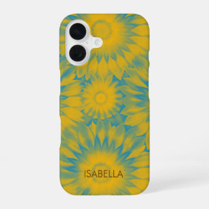 Personalized Vibrant Sunflower Tie-Dye Art iPhone 16 Case