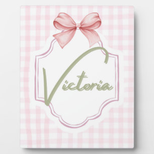 Personalized Victoria Baby Girl Nursery Bow Plaque