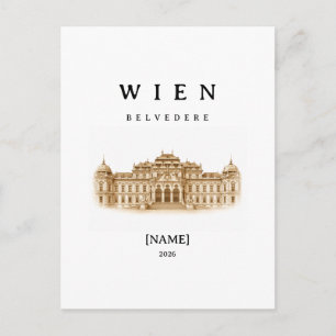 Personalized Vienna Belvedere Name & Year Postcard