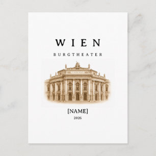 Personalized Vienna Burgtheater Name & Year Postcard