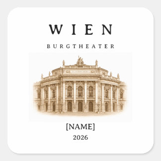Personalized Vienna Burgtheater | Name & Year Square Sticker