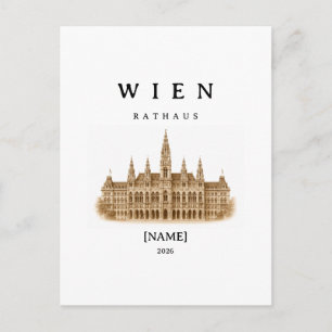 Personalized Vienna City Hall Name & Year Postcard