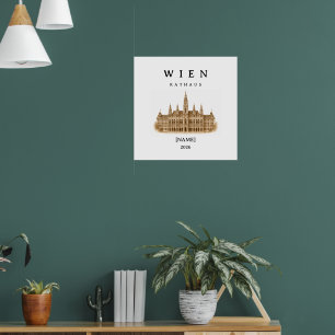 Personalized Vienna City Hall Name & Year Poster