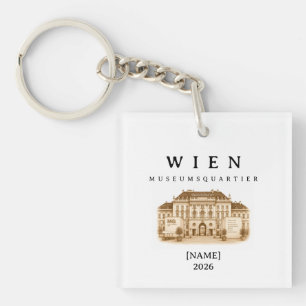 Personalized Vienna Museumsquartier   Name & Year Key Ring