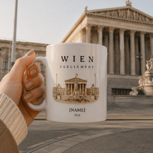 Personalized Vienna Parliament Mug Name & Year