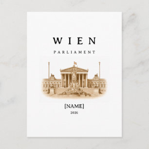 Personalized Vienna Parliament Name & Year Postcard