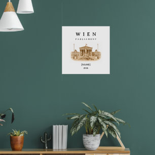 Personalized Vienna Parliament Name & Year Poster