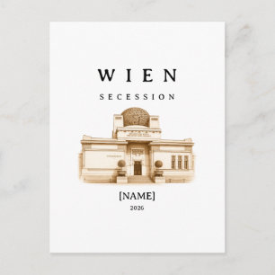 Personalized Vienna Secession   Name & Year Postcard