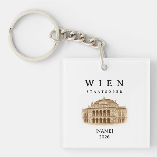 Personalized Vienna State Opera | Name & Year Key Ring (Front)