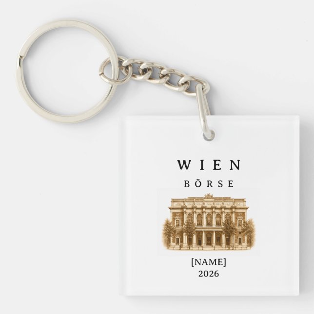 Personalized Vienna Stock Exchange | Name & Year Key Ring (Front)