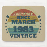 Personalized vintage 40th birthday gifts mouse mat<br><div class="desc">This vintage classic graphic design with awesome typography font lettering can add originality to your wardrobe collection. It is a great gift idea for men, women, husbands, wives, girlfriends, and boyfriends who will love this one-of-a-kind artwork. It is the best and most funny holiday present for your happy birthday party....</div>