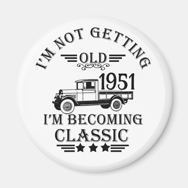 Personalized vintage 65th birthday mens gifts magnet (Front)