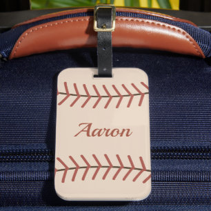 Personalized Vintage Baseball Luggage Tag