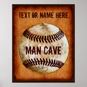 PERSONALIZED Vintage Baseball Man Cave Wall Decor