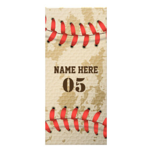 Personalized Vintage Baseball Name Number Retro Rack Card