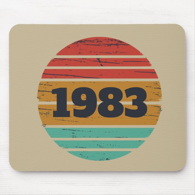 Personalized vintage birthday gift idea mouse mat (Front)