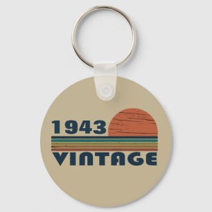 Personalized vintage birthday gift key ring