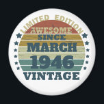 Personalized vintage birthday gift magnet<br><div class="desc">You can add some originality to your wardrobe collection with this vintage retro sunset graphic design with awesome typography font lettering, a great gift for men, women, husbands, wives, girlfriend, and a boyfriend who will love this one-of-a-kind artwork. The best and most fun holiday present for your happy birthday party....</div>