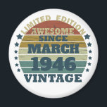 Personalized vintage birthday gift magnet<br><div class="desc">You can add some originality to your wardrobe collection with this vintage retro sunset graphic design with awesome typography font lettering, a great gift for men, women, husbands, wives, girlfriend, and a boyfriend who will love this one-of-a-kind artwork. The best and most fun holiday present for your happy birthday party....</div>