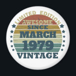 Personalized vintage birthday gift magnet<br><div class="desc">You can add some originality to your wardrobe collection with this vintage retro sunset graphic design with awesome typography font lettering, a great gift for men, women, husbands, wives, girlfriend, and a boyfriend who will love this one-of-a-kind artwork. The best and most fun holiday present for your happy birthday party....</div>