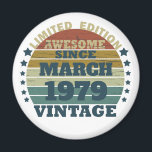 Personalized vintage birthday gift magnet<br><div class="desc">You can add some originality to your wardrobe collection with this vintage retro sunset graphic design with awesome typography font lettering, a great gift for men, women, husbands, wives, girlfriend, and a boyfriend who will love this one-of-a-kind artwork. The best and most fun holiday present for your happy birthday party....</div>