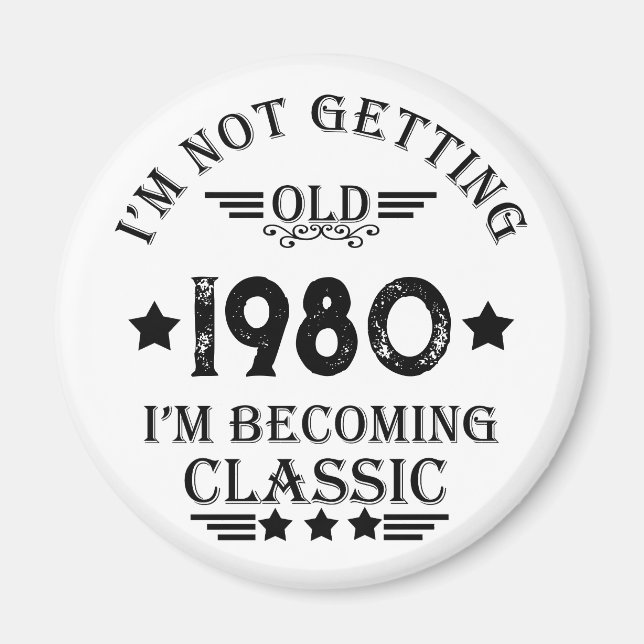 Personalized vintage birthday gift magnet (Front)