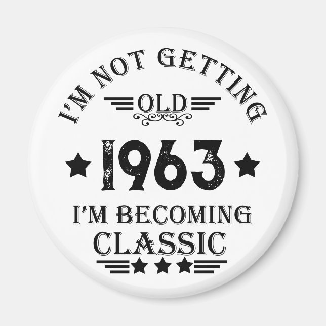 Personalized vintage birthday gift magnet (Front)