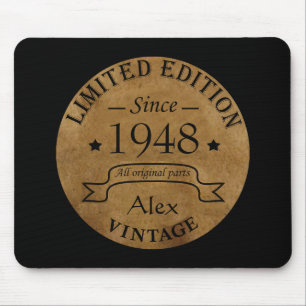Personalized vintage birthday gift mouse mat