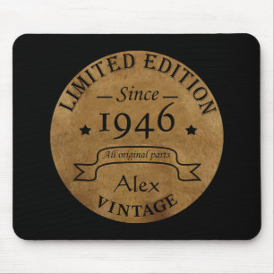 Personalized vintage birthday gift mouse mat