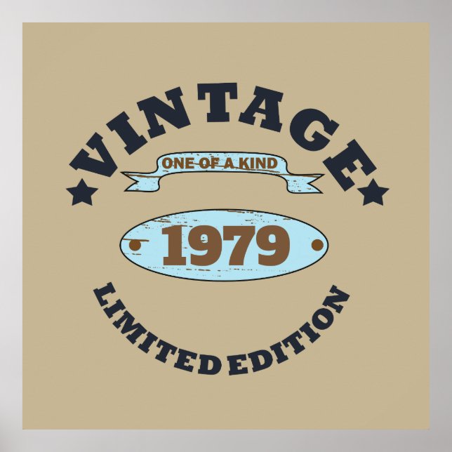 Personalized vintage birthday gift poster (Front)