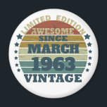 Personalized vintage birthday gifts magnet<br><div class="desc">This vintage classic graphic design with awesome typography font lettering can add originality to your wardrobe collection. It is a great gift idea for men, women, husbands, wives, grandmas, and grandpas who will love this one-of-a-kind artwork. It is the best and most funny holiday present for your happy birthday party....</div>