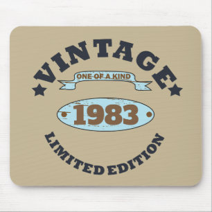 Personalized vintage birthday womens gift mouse mat