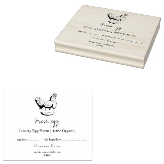 Personalized vintage chicken farm rubber stamp