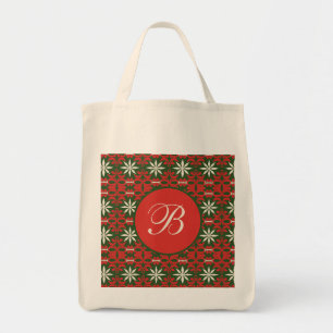 Personalized Vintage Christmas/winter patterned Tote Bag