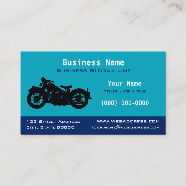 Personalized Vintage / Classic Motorcycle Business Card (Front)
