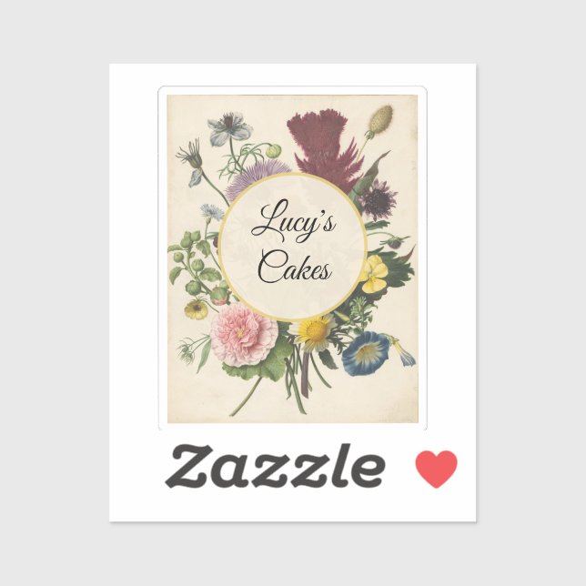 Personalized Vintage Floral Botanical Vinyl (Sheet)