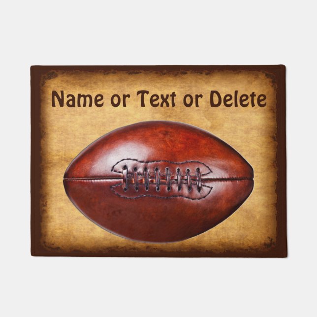 PERSONALIZED Vintage Football Door Mat (Front)