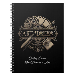 Personalized Vintage Gold Art Director Spiral Notebook