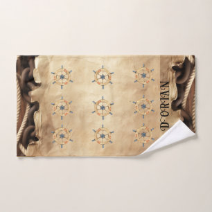 Personalized Vintage Look Pirate Map Hand Towel
