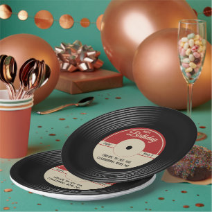 Personalized Vintage Music Theme Party Decor Paper Plate