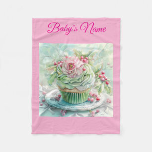 Personalized Vintage Pink Christmas Baby Blanket
