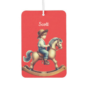 Personalized Vintage Rocking Horse Car Air Freshener