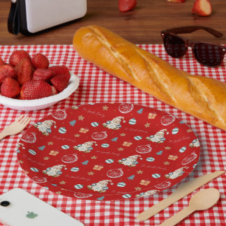 Personalized Vintage Santa Paper Plates