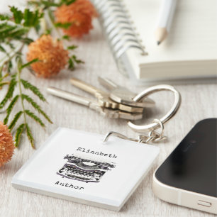 Personalized Vintage Typewriter for Author Writer  Key Ring