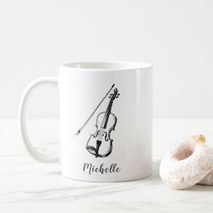 Personalized Vintage Violin musical Coffee Mug