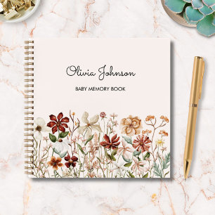 Personalized Vintage Wildflower Baby Memory Book