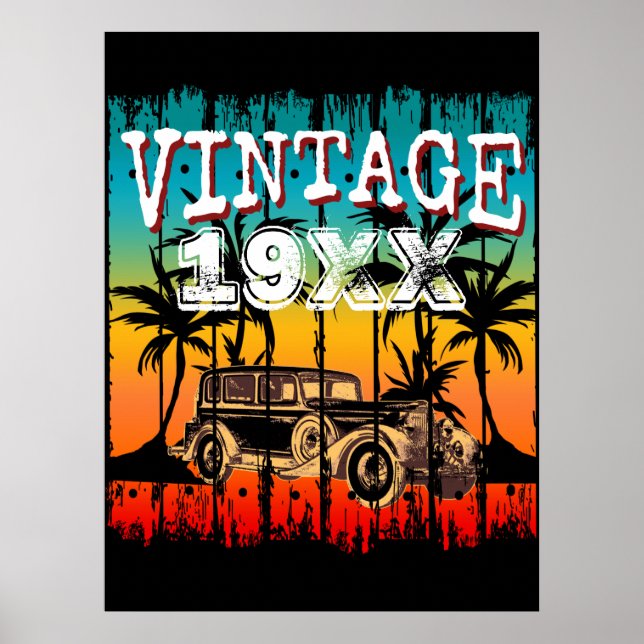 PERSONALIZED VINTAGE YEAR BIRTHDAY GIFT  POSTER (Front)